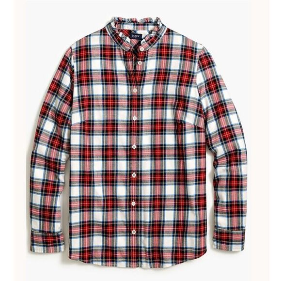 New! J. Crew Plaid Flannel Button Down Sz M - Picture 1 of 3